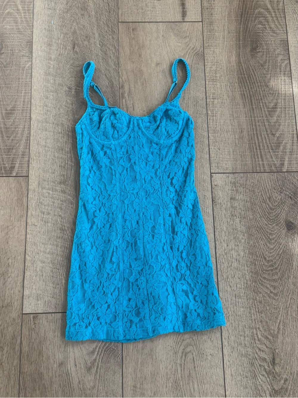 Urban Outfitters Turquoise Lace Slip Dress